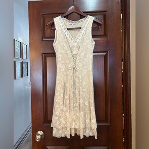 Patrice Bréal Ivory Lace Corset Dress EU 40 (US8?)Romantic Boho Cottagecore